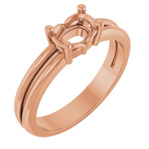 18K Rose Gold 6.5x4.5 mm Elongated Cushion Ring Mounting – image 2
