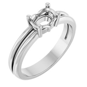 18K White Gold 6.5x4.5 mm Elongated Cushion Ring Mounting – image 2
