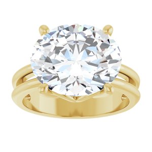 14K Yellow Gold 13x11 mm Oval Ring Mounting – image 5