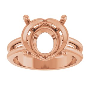 10K Rose Gold 13x11 mm Oval Ring Mounting – image 6