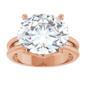 18K Rose Gold 13x11 mm Oval Ring Mounting – image 5