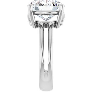10K White Gold 13x11 mm Oval Ring Mounting – image 7