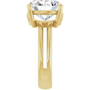 14K Yellow Gold 13x11 mm Oval Ring Mounting – image 7