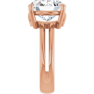 10K Rose Gold 13x11 mm Oval Ring Mounting – image 7