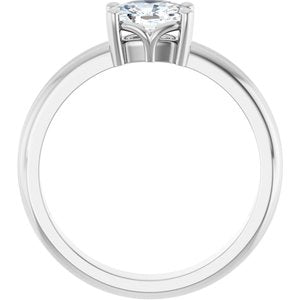 10K White Gold 6.5x4.5 mm Elongated Cushion Ring Mounting – image 3