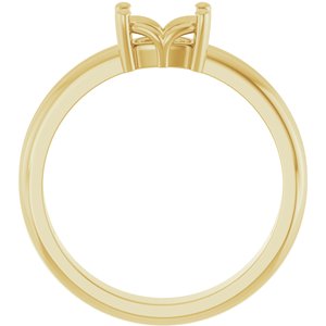 10K Yellow Gold 6.5x4.5 mm Elongated Cushion Ring Mounting – image 4