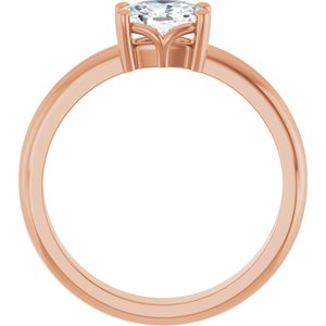 14K Rose Gold 6.5x4.5 mm Elongated Cushion Ring Mounting – image 3