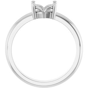 18K White Gold 6.5x4.5 mm Elongated Cushion Ring Mounting – image 4
