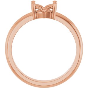 18K Rose Gold 6.5x4.5 mm Elongated Cushion Ring Mounting – image 4