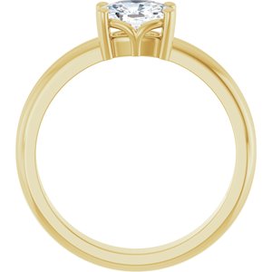 10K Yellow Gold 6.5x4.5 mm Elongated Cushion Ring Mounting – image 3