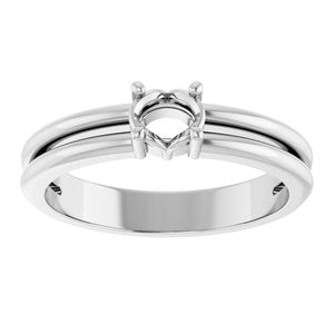 10K White Gold 5x3.5 mm Oval Ring Mounting – image 6