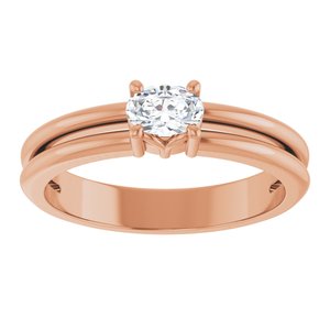 18K Rose Gold 5x3.5 mm Oval Ring Mounting – image 5