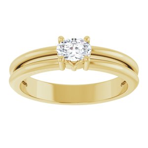 14K Yellow Gold 5x3.5 mm Oval Ring Mounting – image 5