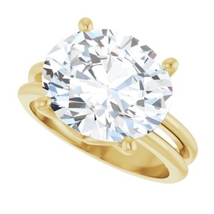 18K Yellow Gold 13x11 mm Oval Ring Mounting – image 8