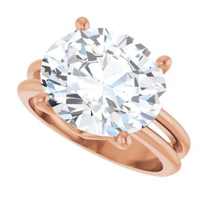10K Rose Gold 13x11 mm Oval Ring Mounting – image 8