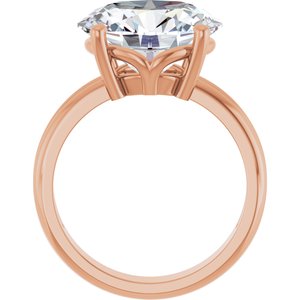 10K Rose Gold 13x11 mm Oval Ring Mounting – image 3