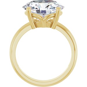 10K Yellow Gold 13x11 mm Oval Ring Mounting – image 3