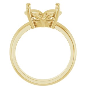 18K Yellow Gold 13x11 mm Oval Ring Mounting – image 4