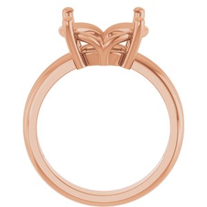 10K Rose Gold 13x11 mm Oval Ring Mounting – image 4