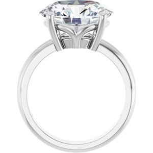 18K White Gold 13x11 mm Oval Ring Mounting – image 3