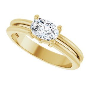 18K Yellow Gold 6.5x4.5 mm Elongated Cushion Ring Mounting – image 8
