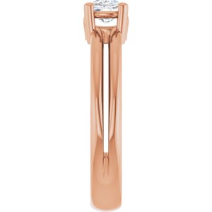 18K Rose Gold 6.5x4.5 mm Elongated Cushion Ring Mounting – image 7