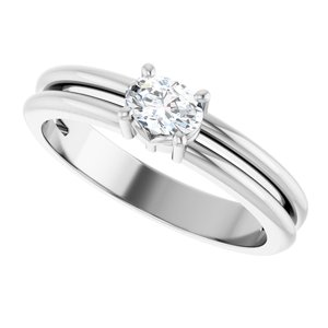 10K White Gold 5x3.5 mm Oval Ring Mounting – image 8