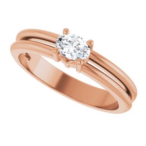 10K Rose Gold 5x3.5 mm Oval Ring Mounting – image 8