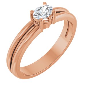 18K Rose Gold 5x3.5 mm Oval Ring Mounting