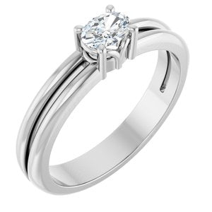 10K White Gold 5x3.5 mm Oval Ring Mounting
