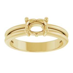 10K Yellow Gold 6.5x4.5 mm Elongated Cushion Ring Mounting – image 6