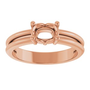 10K Rose Gold 6.5x4.5 mm Elongated Cushion Ring Mounting – image 6