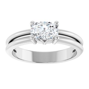18K White Gold 6.5x4.5 mm Elongated Cushion Ring Mounting – image 5