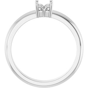 10K White Gold 3.5x3.5 mm Square Ring Mounting – image 4