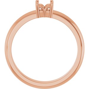 10K Rose Gold 3.5x3.5 mm Square Ring Mounting – image 4