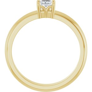 18K Yellow Gold 3.5x3.5 mm Square Ring Mounting – image 3