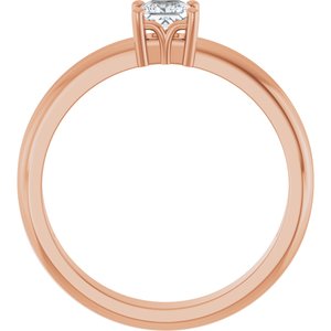 14K Rose Gold 3.5x3.5 mm Square Ring Mounting – image 3