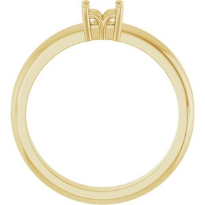 14K Yellow Gold 3.5x3.5 mm Square Ring Mounting – image 4
