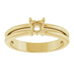 14K Yellow Gold 3.5x3.5 mm Square Ring Mounting – image 6