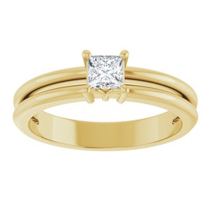 14K Yellow Gold 3.5x3.5 mm Square Ring Mounting – image 5
