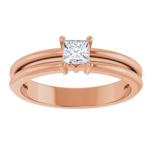 10K Rose Gold 3.5x3.5 mm Square Ring Mounting – image 5