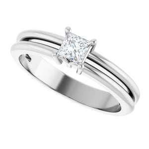 10K White Gold 3.5x3.5 mm Square Ring Mounting – image 8