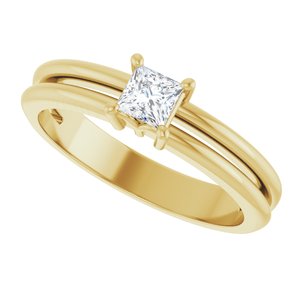 18K Yellow Gold 3.5x3.5 mm Square Ring Mounting – image 8