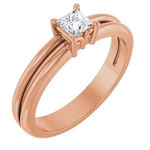 10K Rose Gold 3.5x3.5 mm Square Ring Mounting