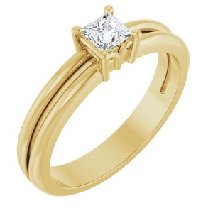 14K Yellow Gold 3.5x3.5 mm Square Ring Mounting