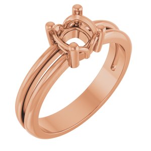 10K Rose Gold 5.5x5.5 mm Cushion Ring Mounting – image 2