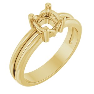 10K Yellow Gold 5.5x5.5 mm Cushion Ring Mounting – image 2