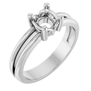 14K White Gold 5.5x5.5 mm Cushion Ring Mounting – image 2