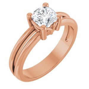 18K Rose Gold 5.5x5.5 mm Cushion Ring Mounting