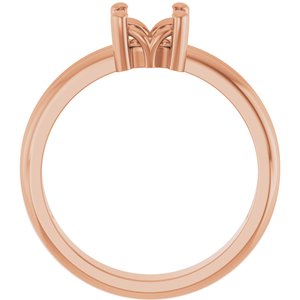 14K Rose Gold 5.5x5.5 mm Cushion Ring Mounting – image 4